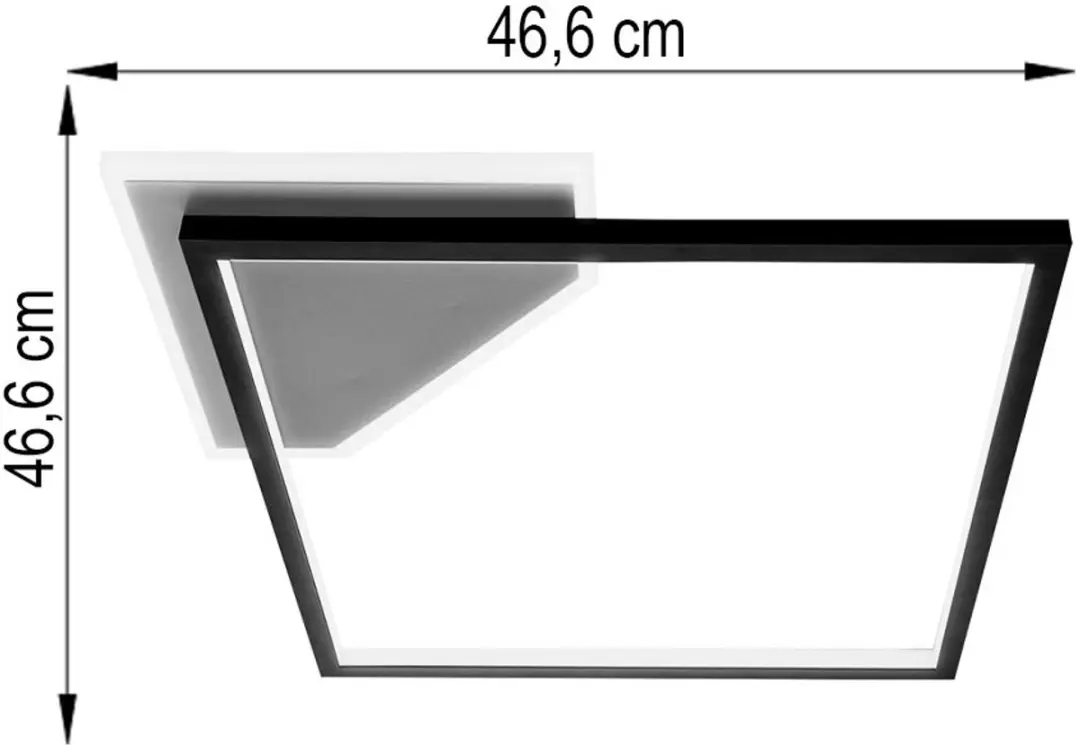 Globo Oslo Plafondlamp 24W - 46,6cm - Zwart - afbeelding 2 van 6