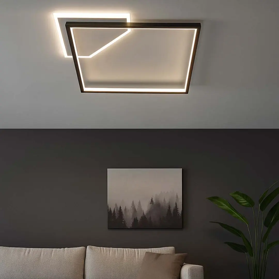 Globo Oslo Plafondlamp 24W - 46,6cm - Zwart - afbeelding 6 van 6