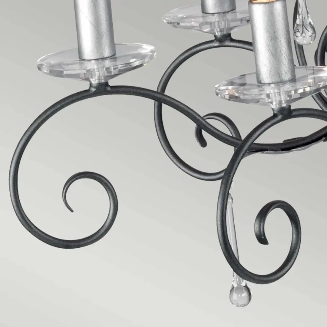 Elstead Lighting Kroonluchter 10x E14 - Black Silver Patina - afbeelding 3 van 5