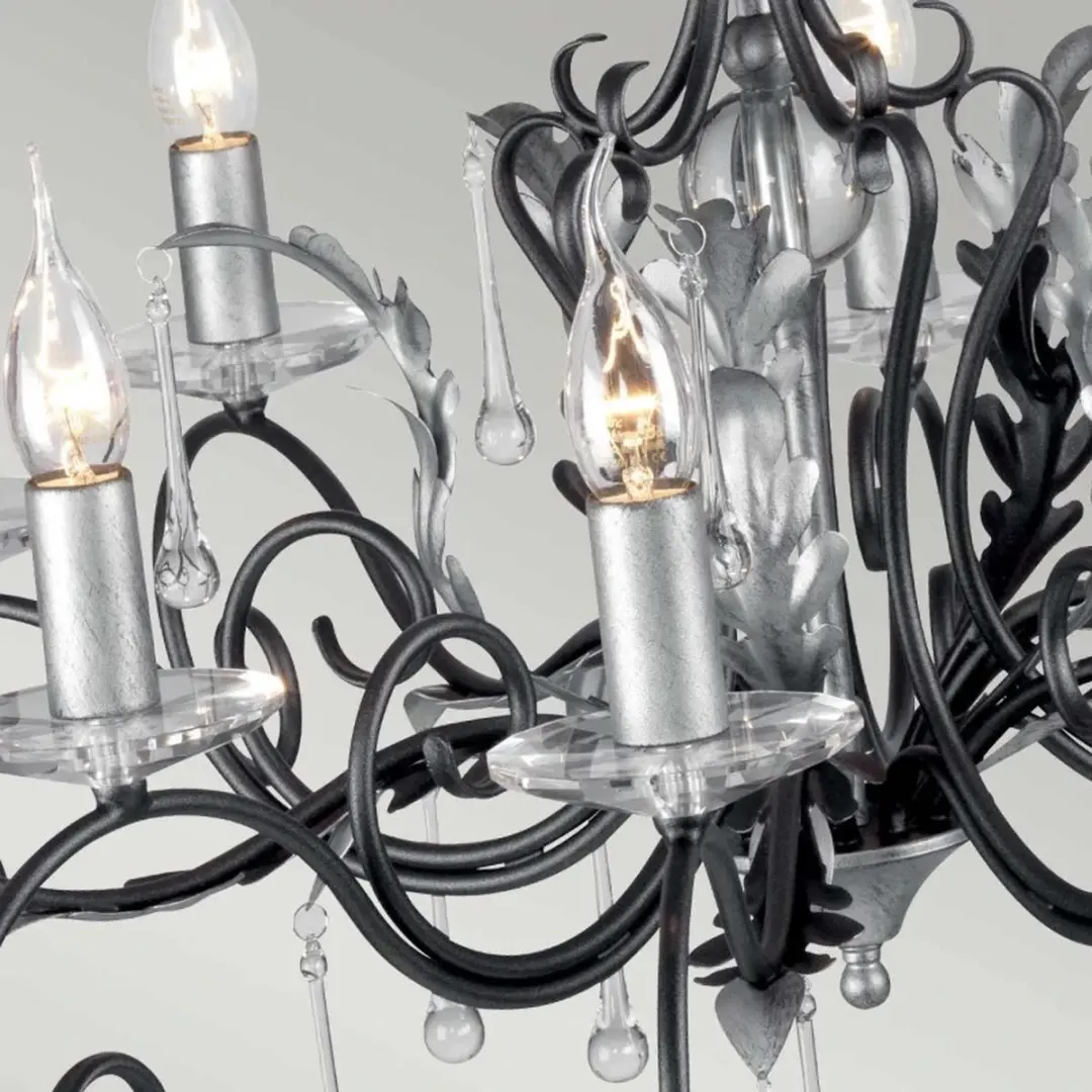 Elstead Lighting Kroonluchter 10x E14 - Black Silver Patina - afbeelding 5 van 5