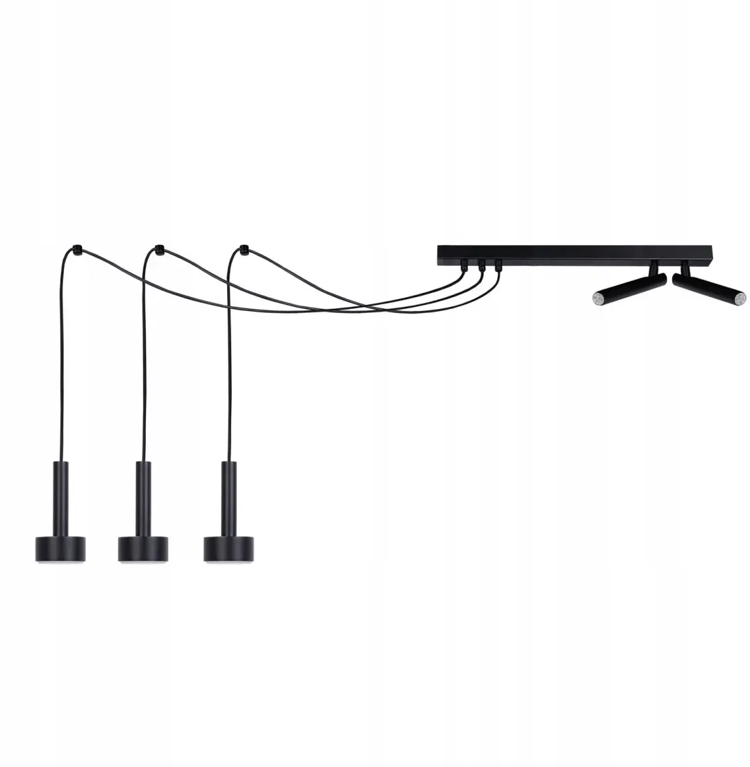 SIGMA STAMP Spider 3 Hanglamp met 2 Plafonds Zwart Metaal G9