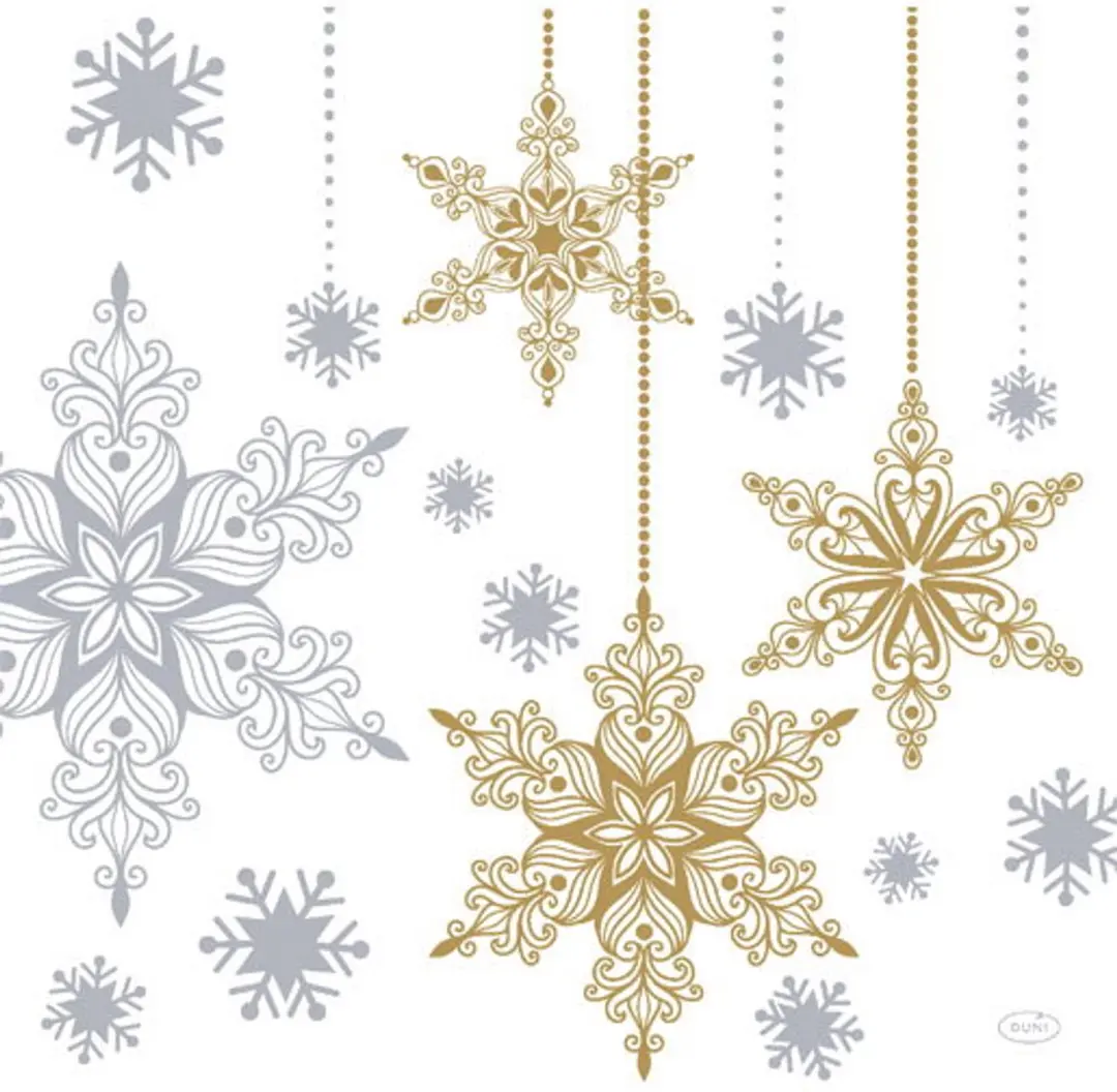 Servet l40b40 cm snowstars whte 12st Duni
