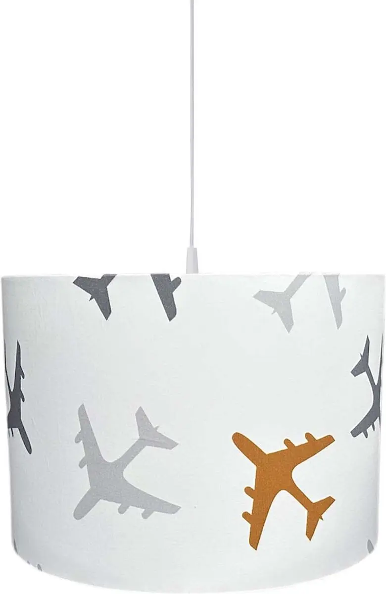 BINK Bedding Hanglamp/Lampenkap Planes oker 30 cm inclusief pendel