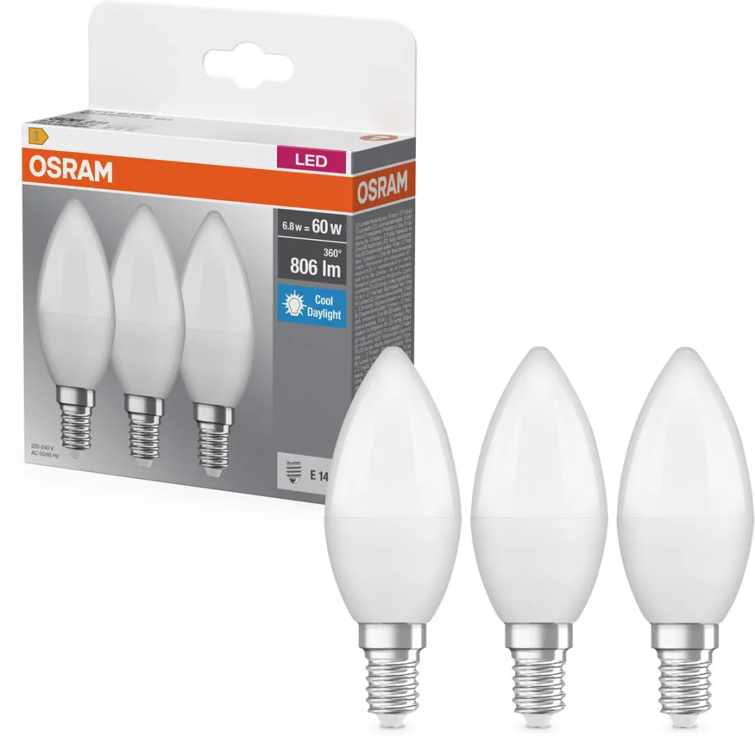 Osram LED Star Mini Kaars E14 Mat 6.8W 3-pack - 2700K