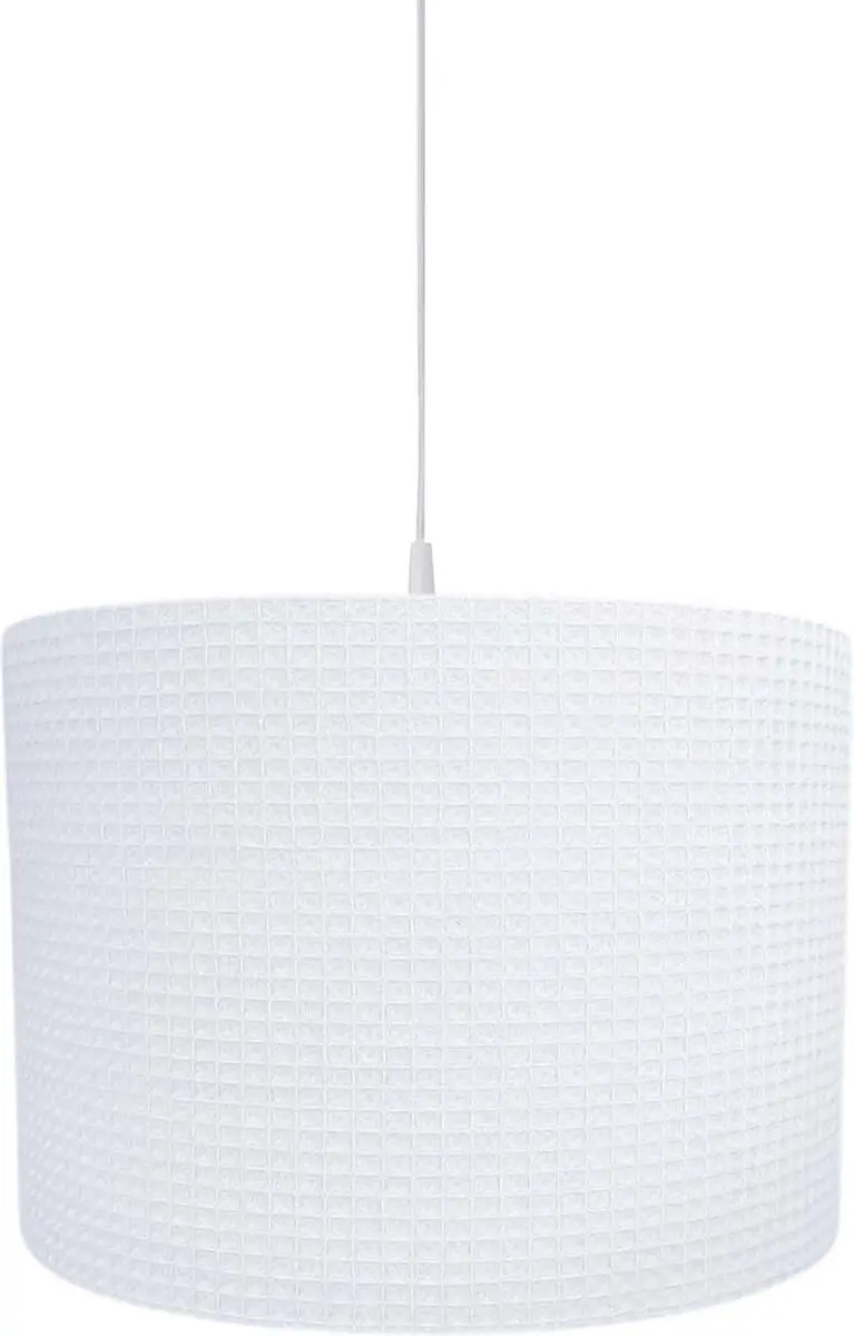 BINK Bedding Hanglamp/Lampenkap Pique Wafel Wit 30 cm inclusief pendel