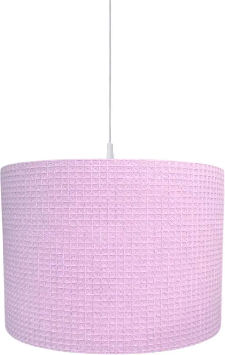BINK Bedding Hanglamp/Lampenkap Pique Wafel Roze 30 cm inclusief pendel