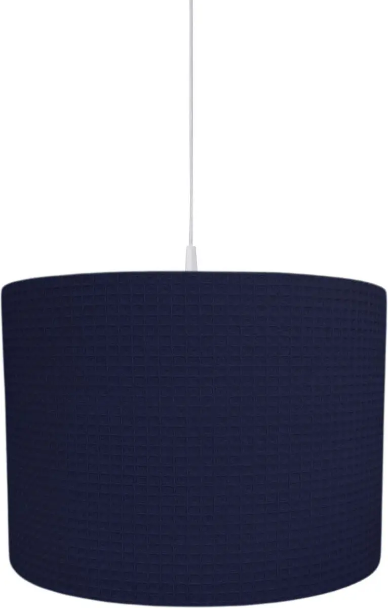 BINK Bedding Hanglamp/lampenkap Pique Wafel Marine 30 cm inclusief pendel