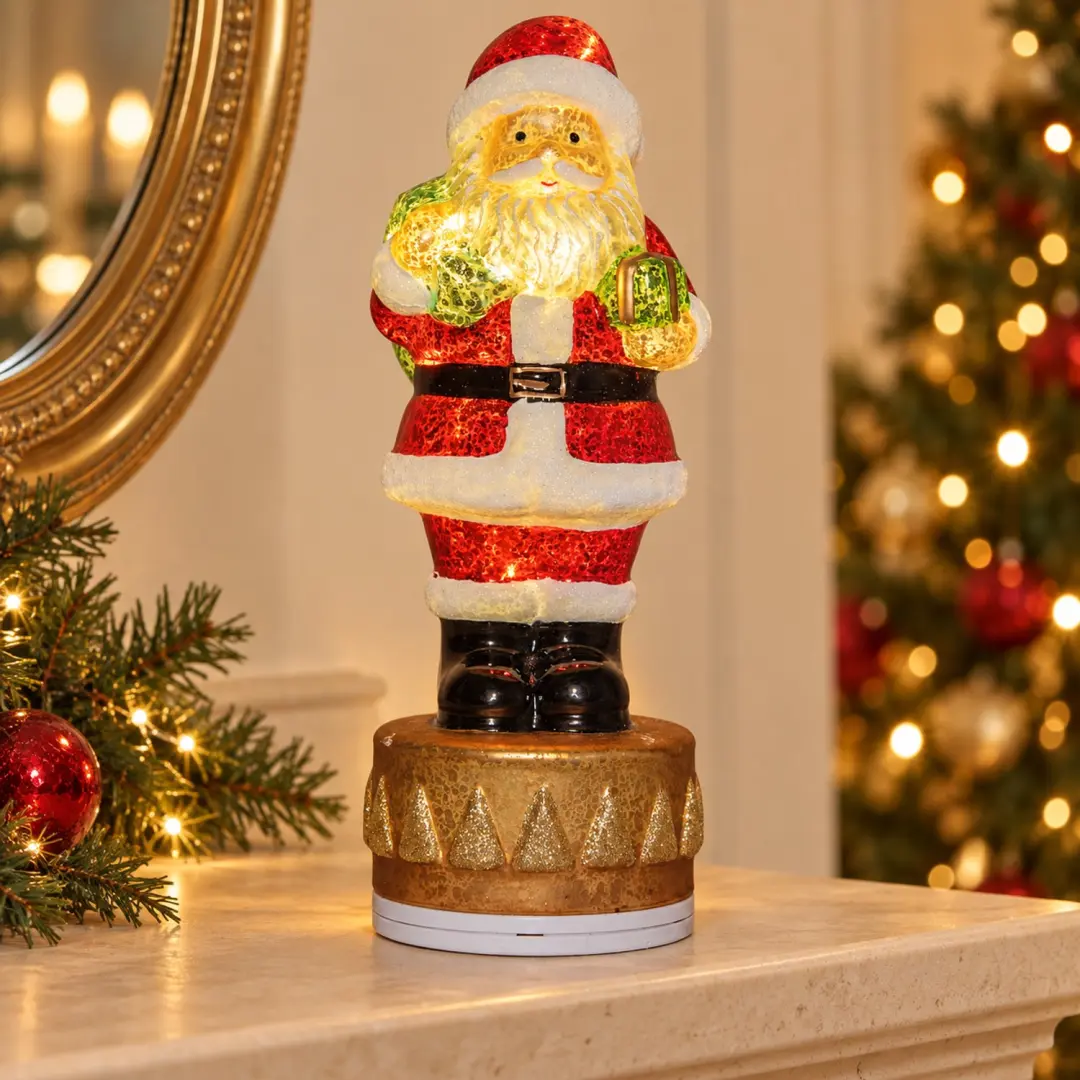 Anna’s Collection Glazen Kerstman met LED Verlichting