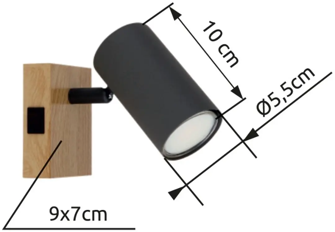Globo Robby Opbouwspot 57911-1G - Hout - afbeelding 4 van 6