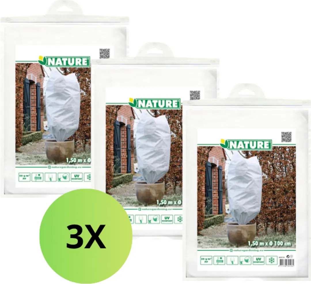 Nature Winter Beschermhoezen 3 Stuks 100 x 150 cm