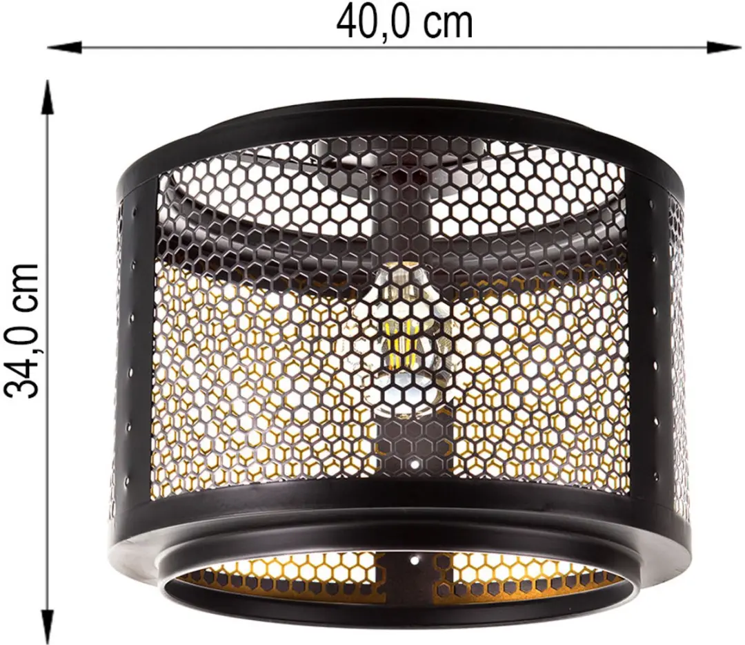 Globo Vito Plafondlamp E27 - 40W - Zwart - afbeelding 3 van 6
