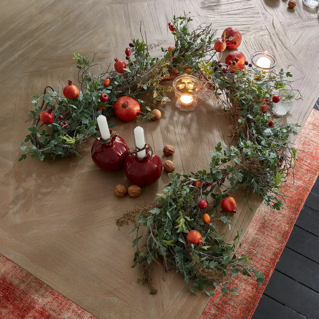 Loberon Guirlande Karidah - Groen/Rood - afbeelding 3 van 3