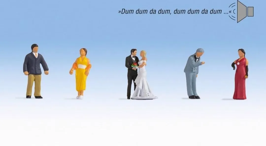 NOCH 0012861 H0 Bruiloft figuren Kant-en-klare module, Scène met geluid