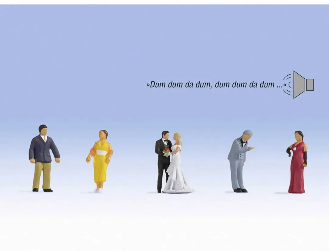 NOCH 0012861 H0 Bruiloft figuren Kant-en-klare module, Scène met geluid