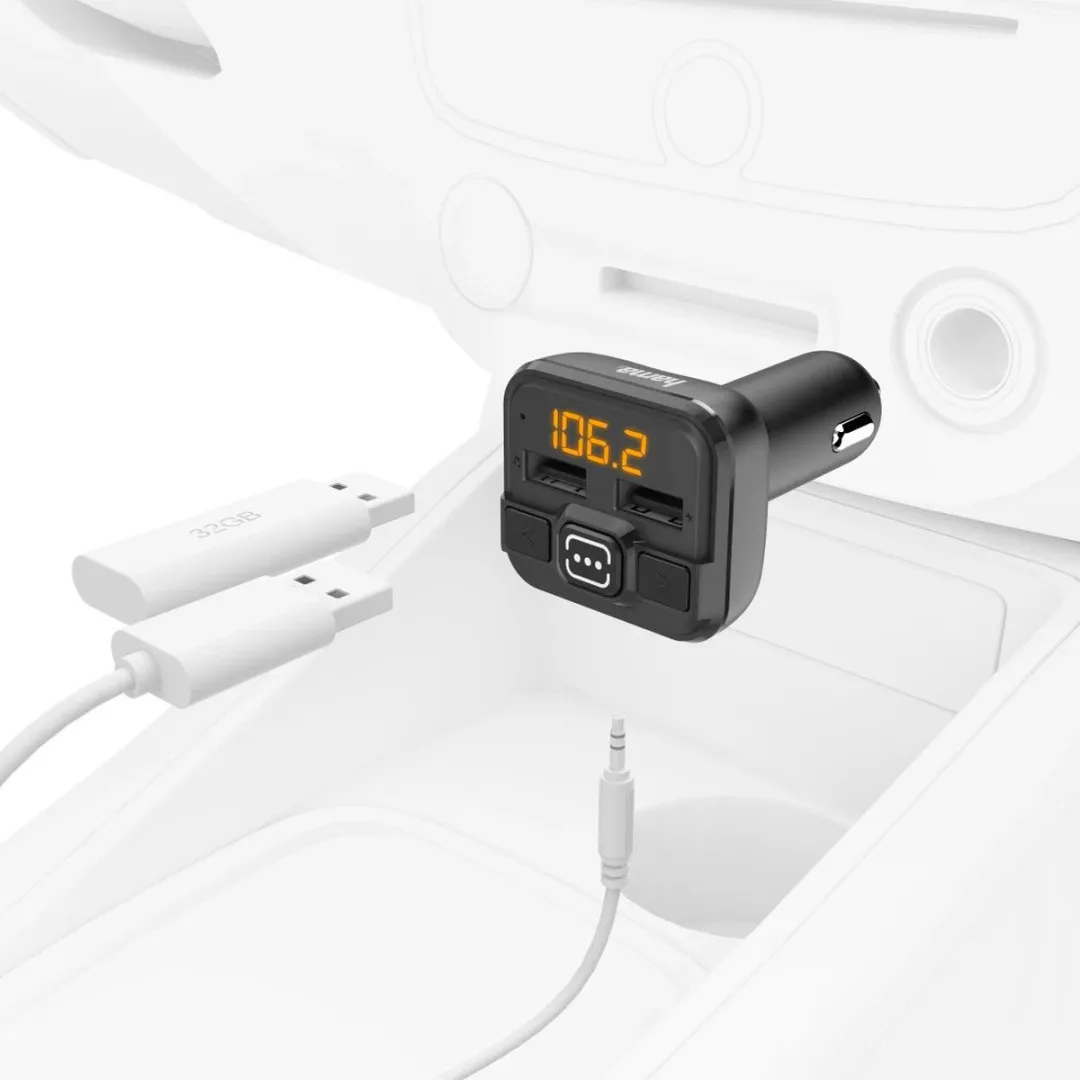 Hama FM-zender - AUX/USB - 3,5mm Jack - Auto - Zwart - afbeelding 2 van 5