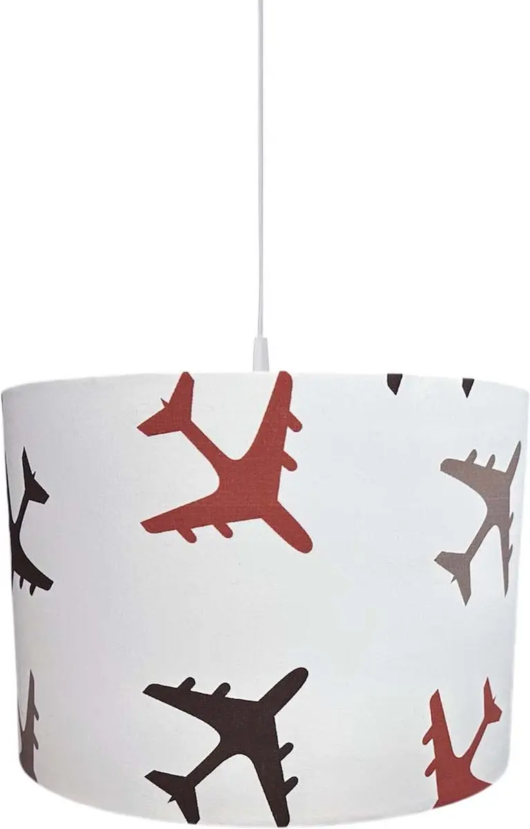 BINK Bedding Hanglamp/Lampenkap Planes choco 30 cm inclusief pendel