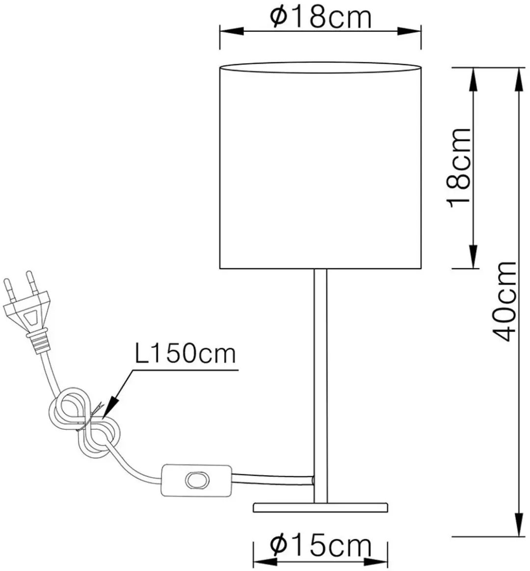 Globo Benson 21440W Tafellamp - 40W - Nikkel met witte kap - afbeelding 3 van 6