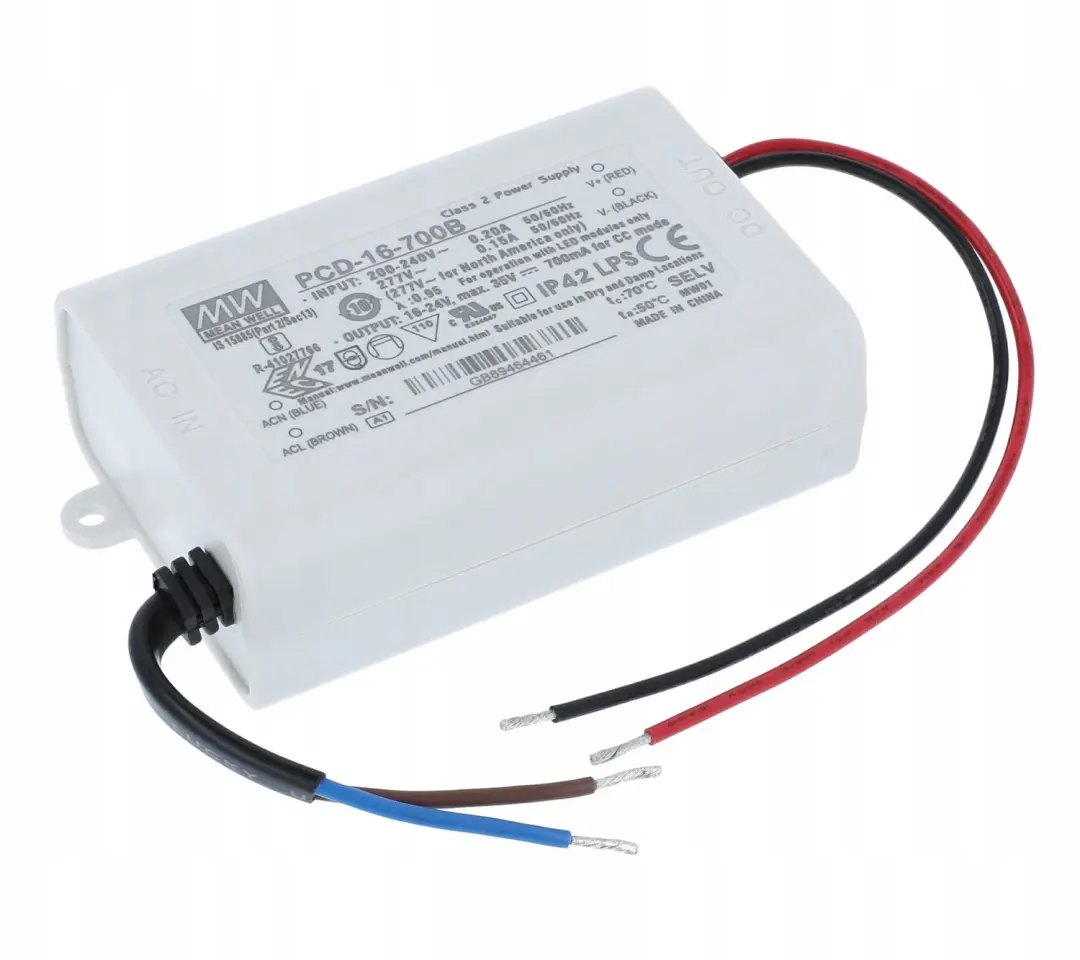 Mean Well LED Trafo 16W 16-24V DC 7000mA Triac IP30 CC