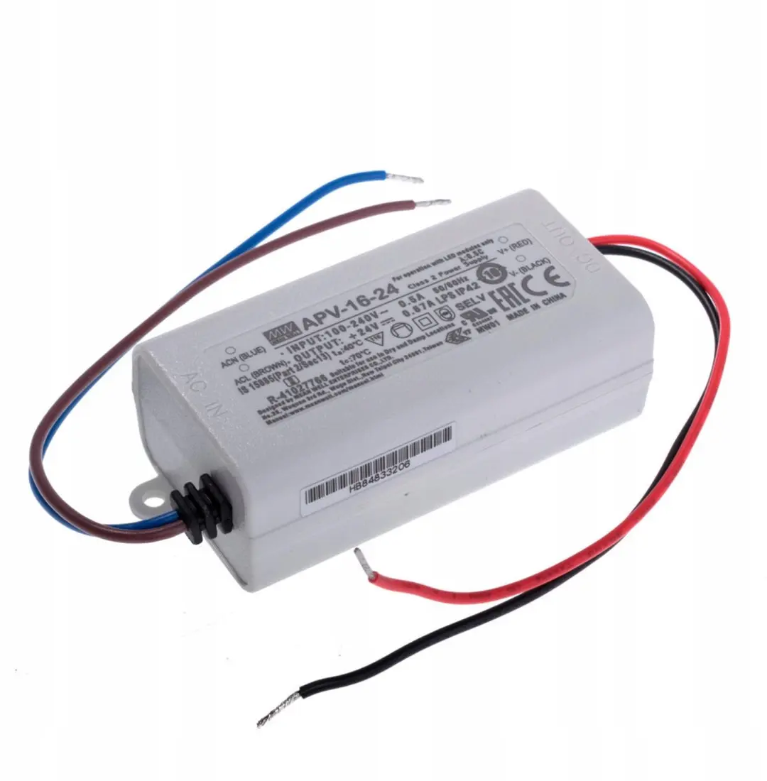 Mean Well LED Trafo 16W 24V DC 670mA IP30 CV