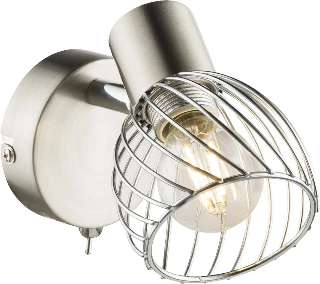 Globo Wandlamp Texas nikkel