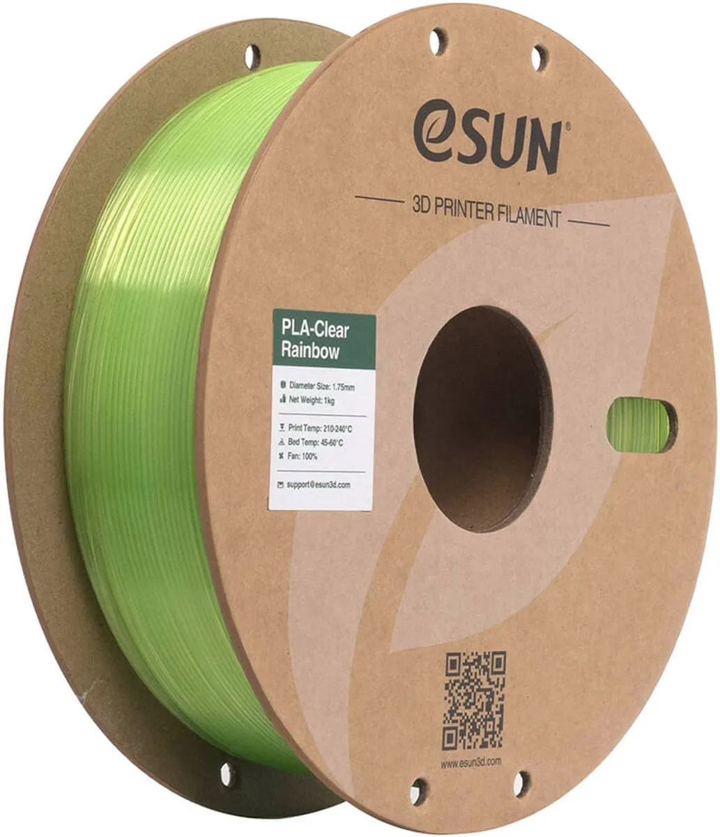 ESUN PLA-Clear Rainbow Groen kristal 1.75mm 3D-printerfilament