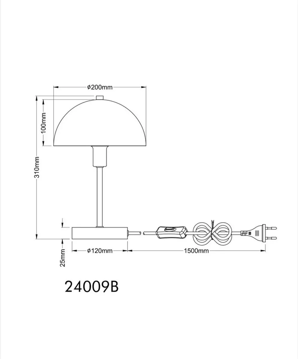 Globo Atoma I Tafellamp E14 - 40W - Zwart - afbeelding 4 van 6