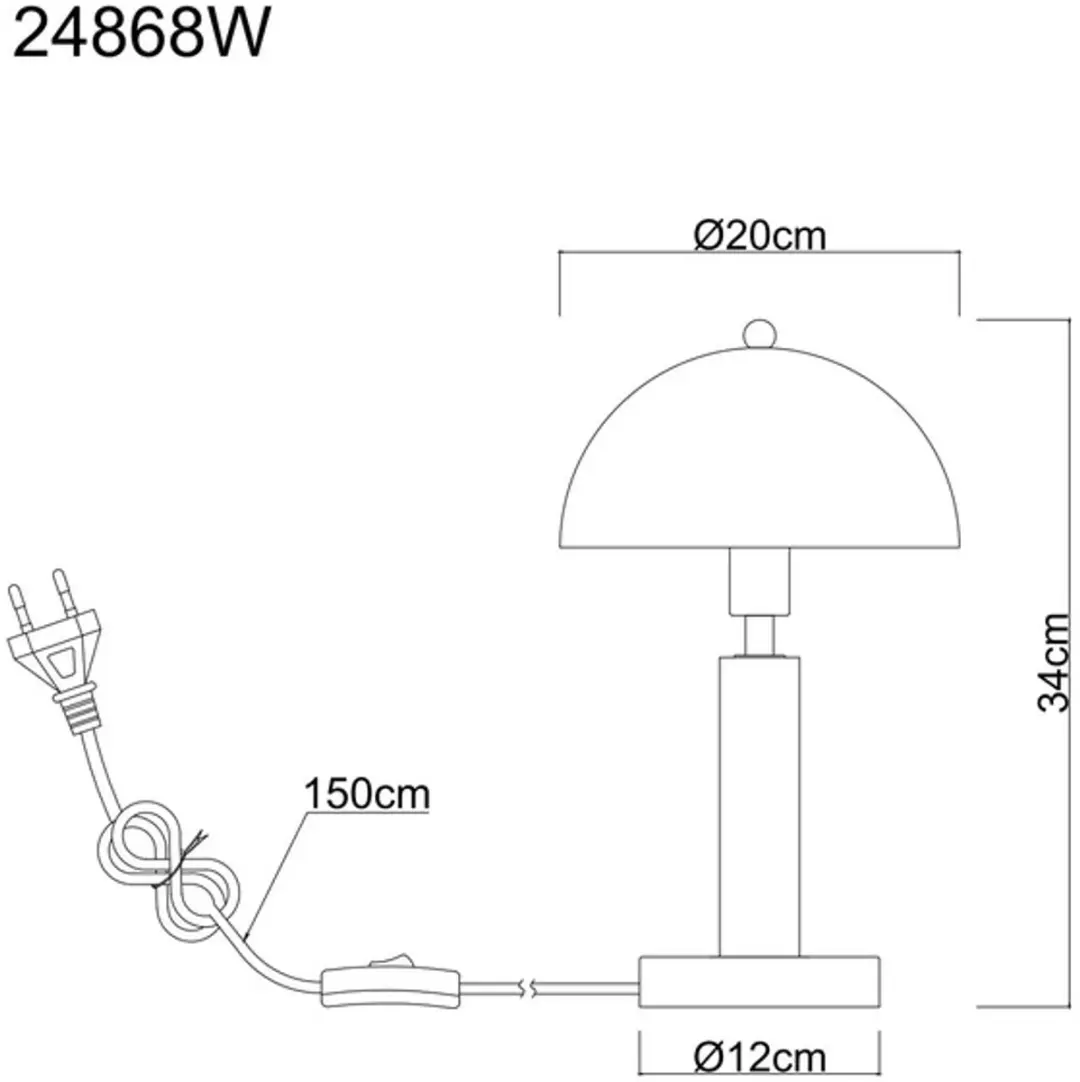 Globo Janie Tafellamp 24868W - E14 - Wit - afbeelding 5 van 6