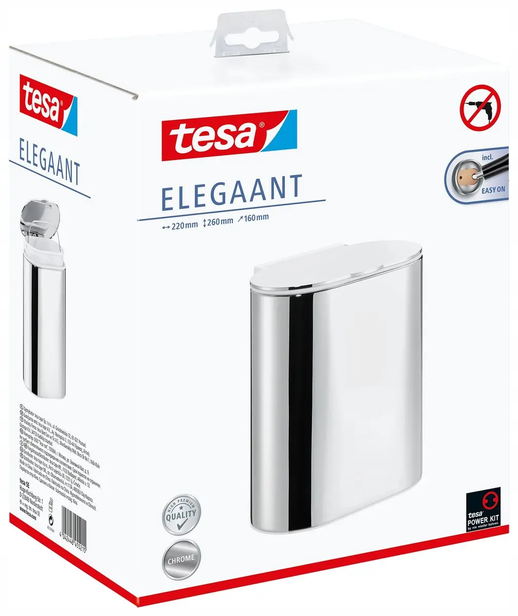 Tesa Elegaant Wandmontage Cosmeticabak - Chroom - afbeelding 4 van 6