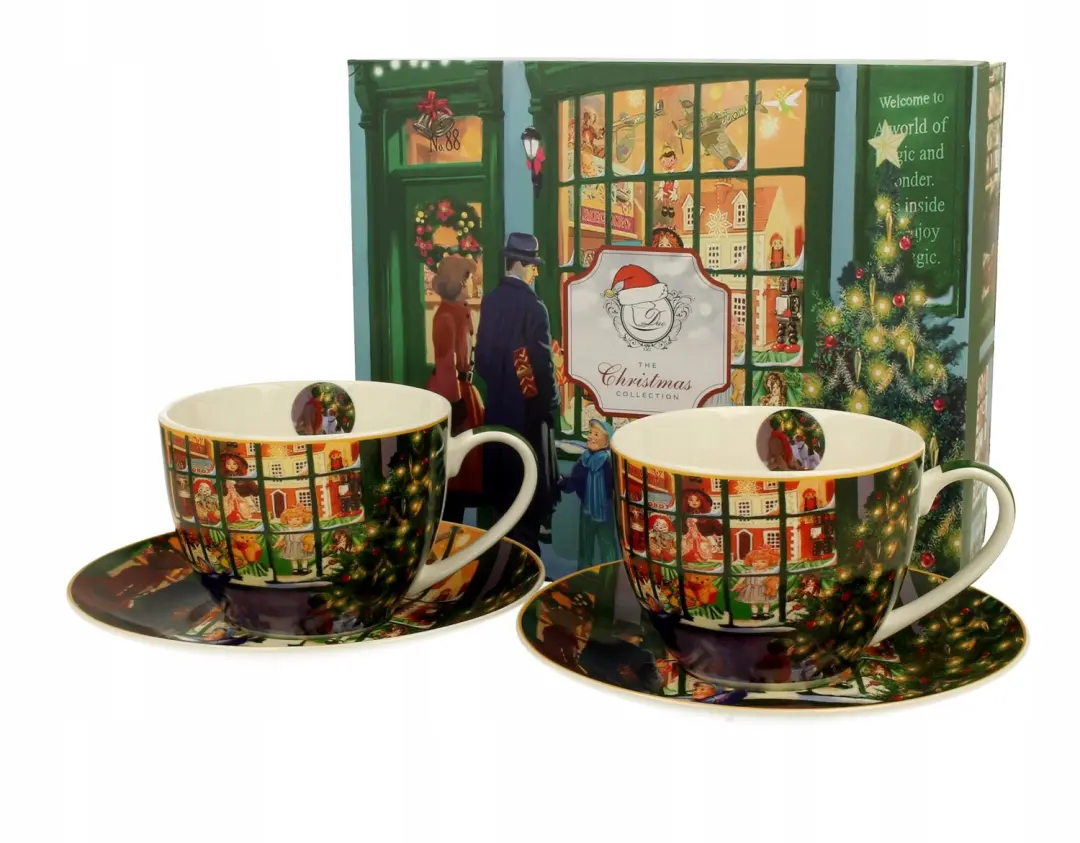Kerst Porseleinen Kopjes met Schotels