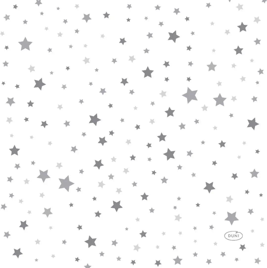Duni Servetten 24x24cm Stardust - Zilver - 20 stuk - afbeelding 2 van 2