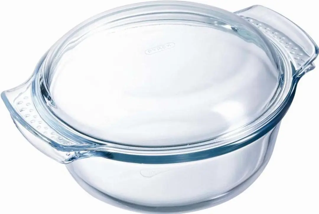 Pyrex ronde glazen ovenschaal met deksel