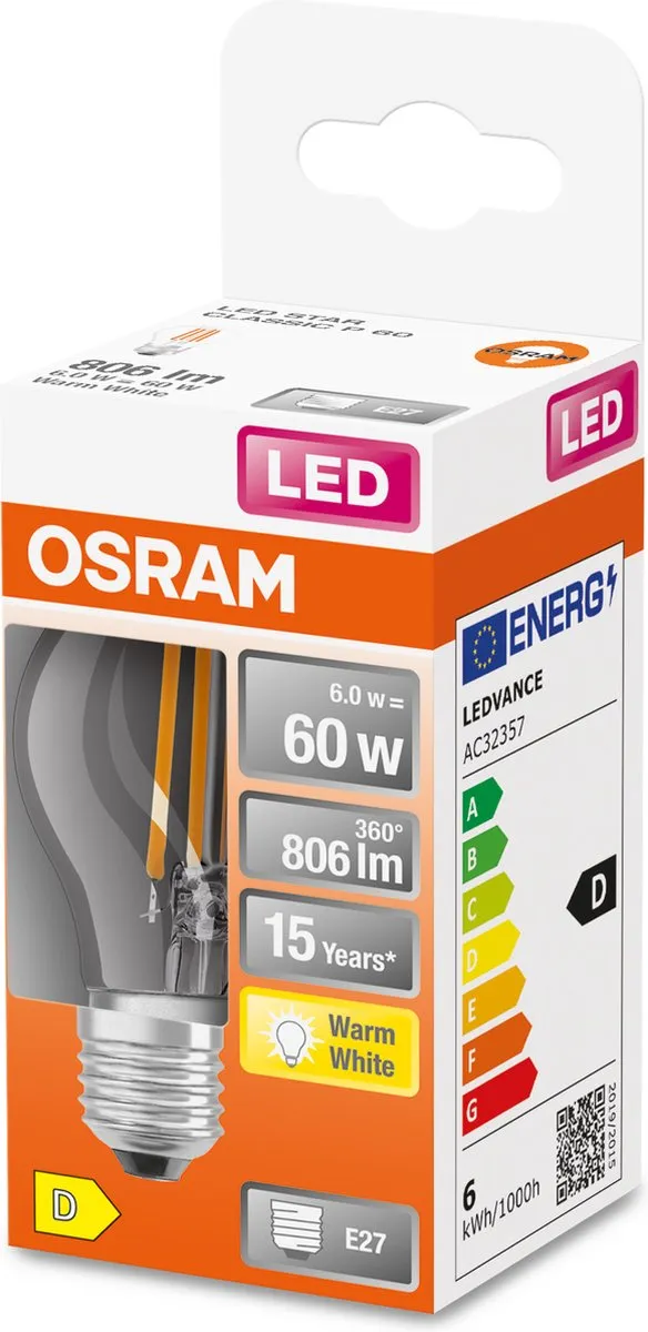 Osram LED E27 5.5W Warmwit - 2700K