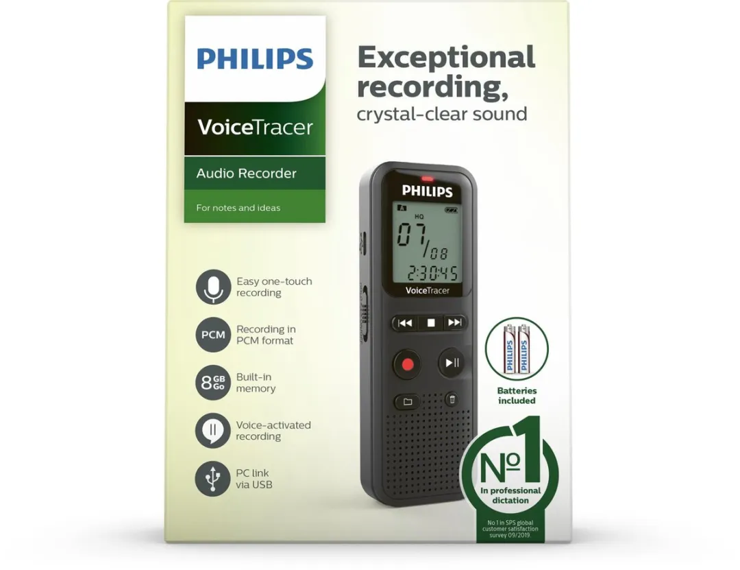 Philips DVT1160 Audiorecorder 8GB - Zwart - afbeelding 4 van 6