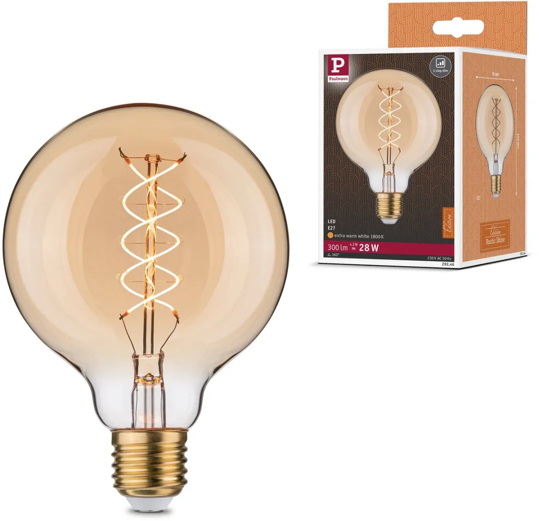 Paulmann Rustic Shine LED Globe 300lm 4,2W 1800K