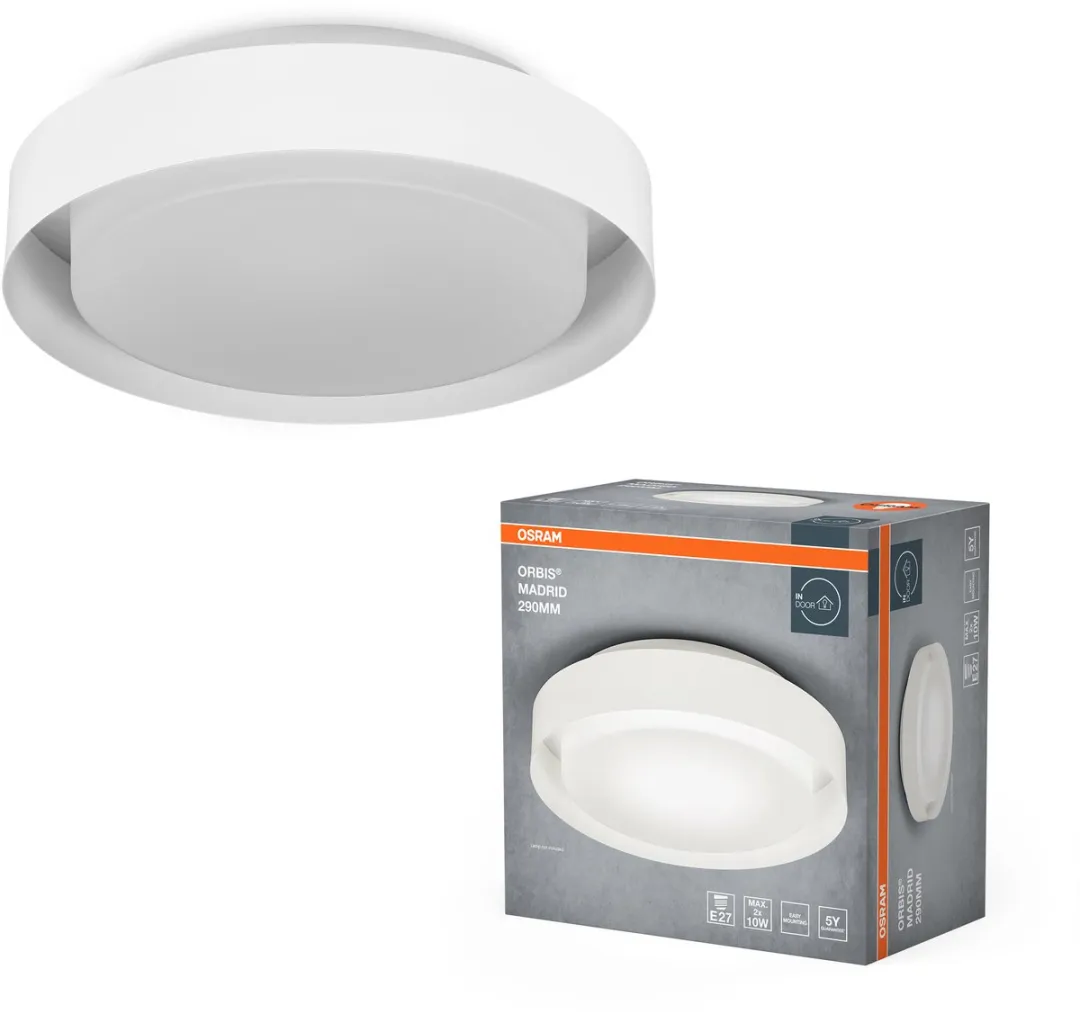 Osram Orbis Madrid Plafondlamp 290mm - Wit - E27