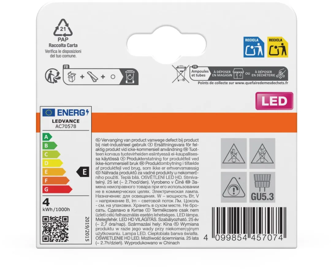 Osram LED Spotlamp Superstar MR16 3,4W 2700K - 345lm - 2 Stuks