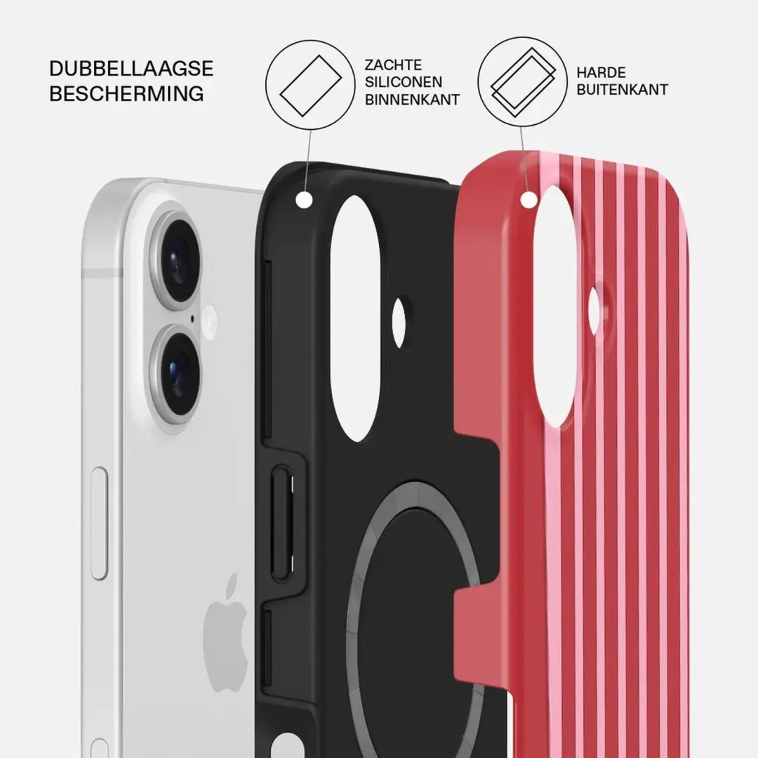 Burga Tough Backcover MagSafe iPhone 16 - Strawberry Jam - afbeelding 2 van 4