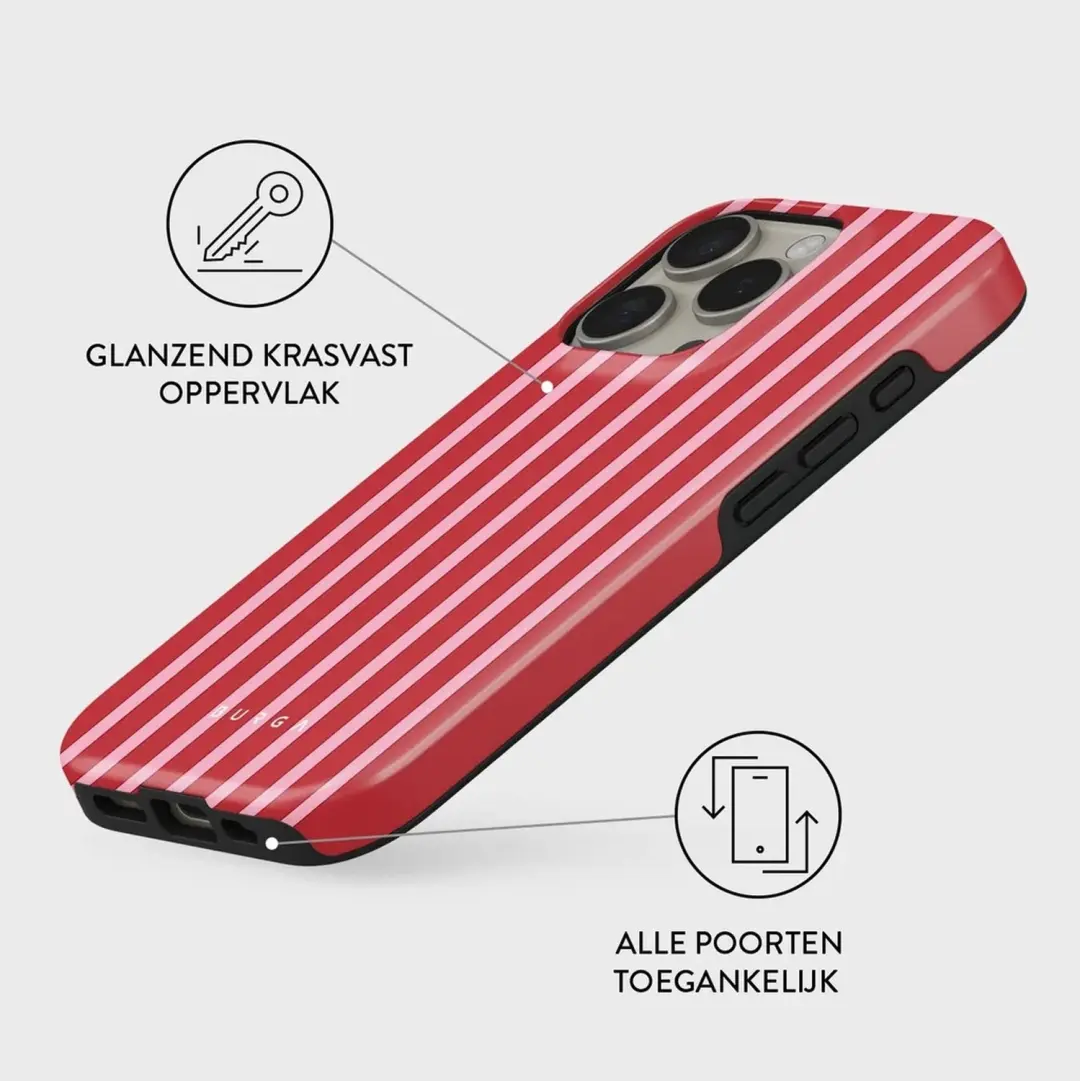 Burga Tough Backcover MagSafe iPhone 16 Pro - Strawberry Jam - afbeelding 3 van 4