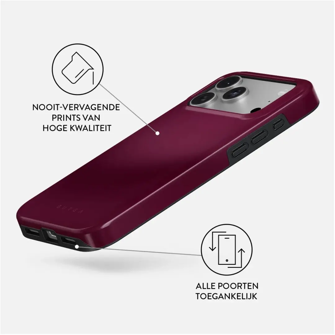 Burga Tough Backcover MagSafe iPhone 18 Pro Max - Dark Cherry - afbeelding 4 van 5