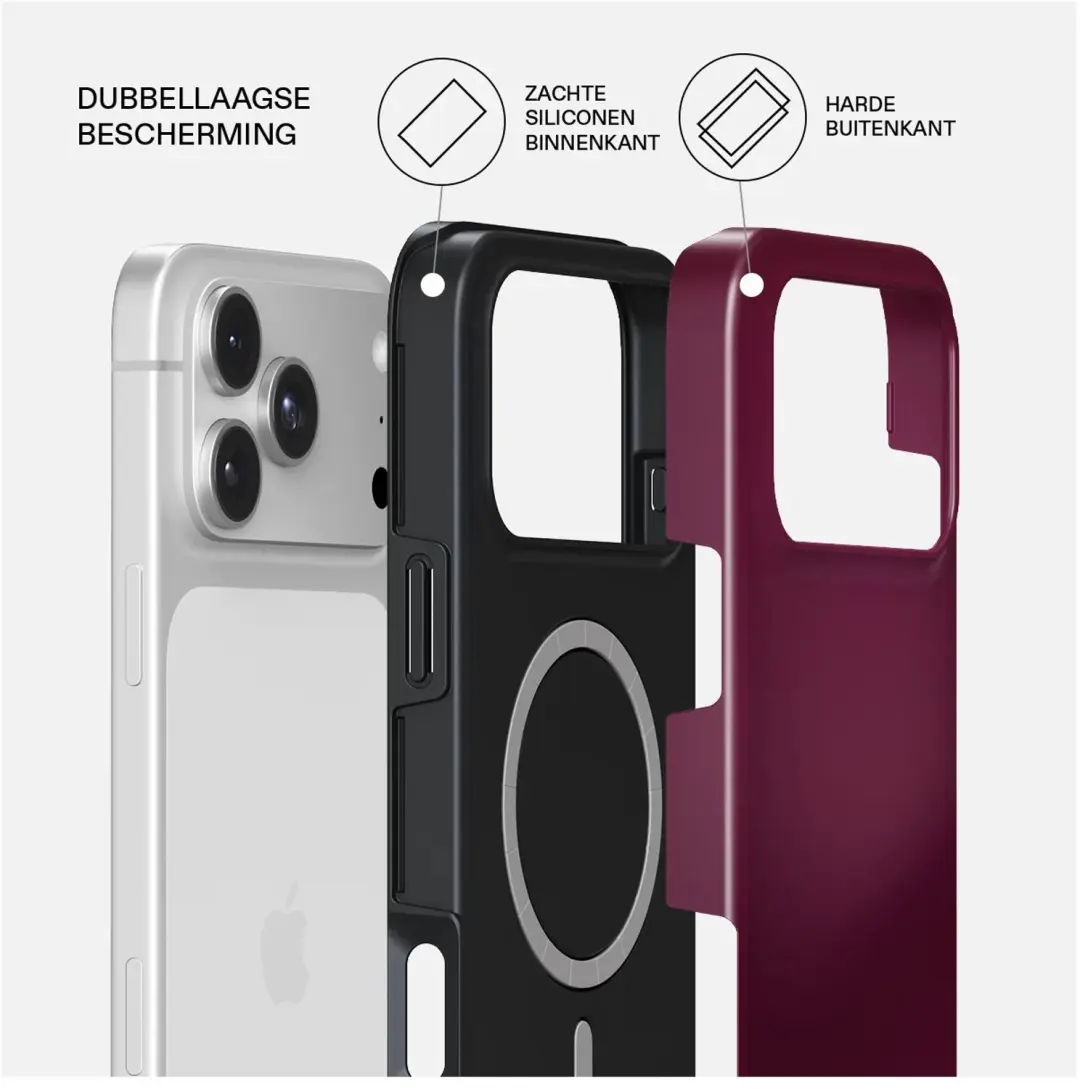 Burga Tough Backcover MagSafe iPhone 18 Pro Max - Dark Cherry - afbeelding 2 van 5