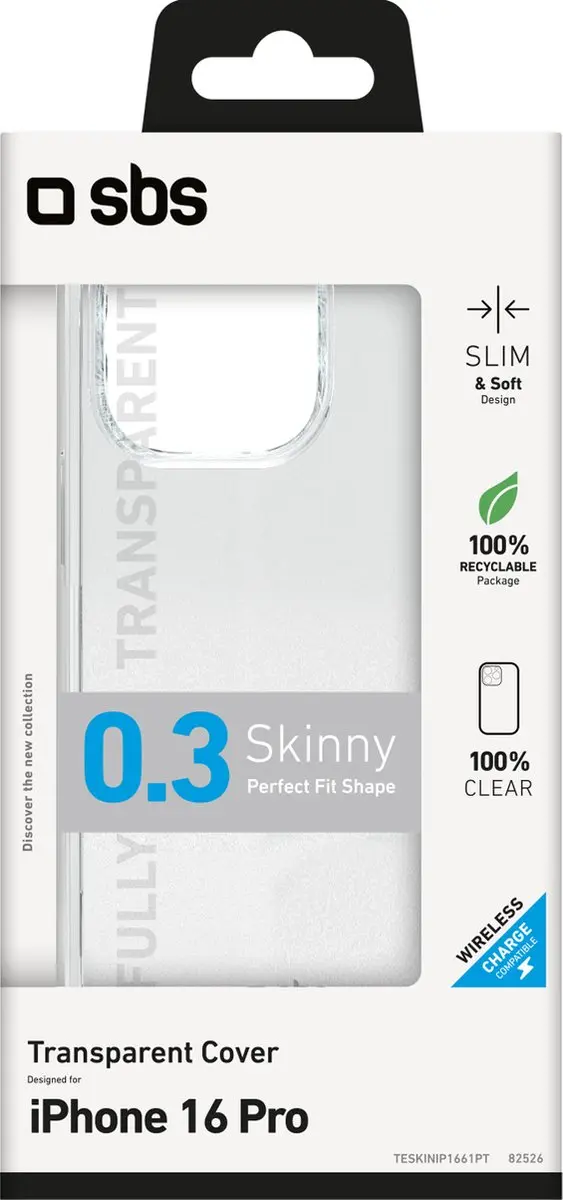 SBS Skinny hoes iPhone 16 transparant TESKINIP1661T - afbeelding 3 van 3