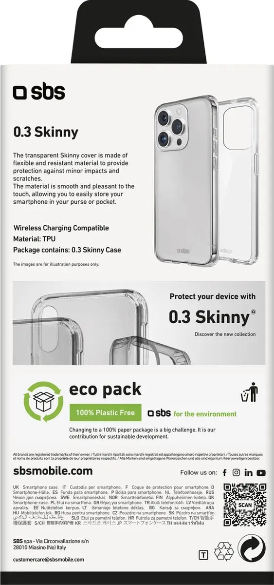 SBS Skinny hoes iPhone 16 transparant TESKINIP1661T - afbeelding 2 van 3