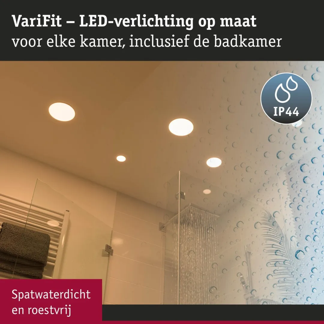Paulmann VariFit LED-inbouwpaneel Veluna IP44 75mm 4,5W - Satijn
