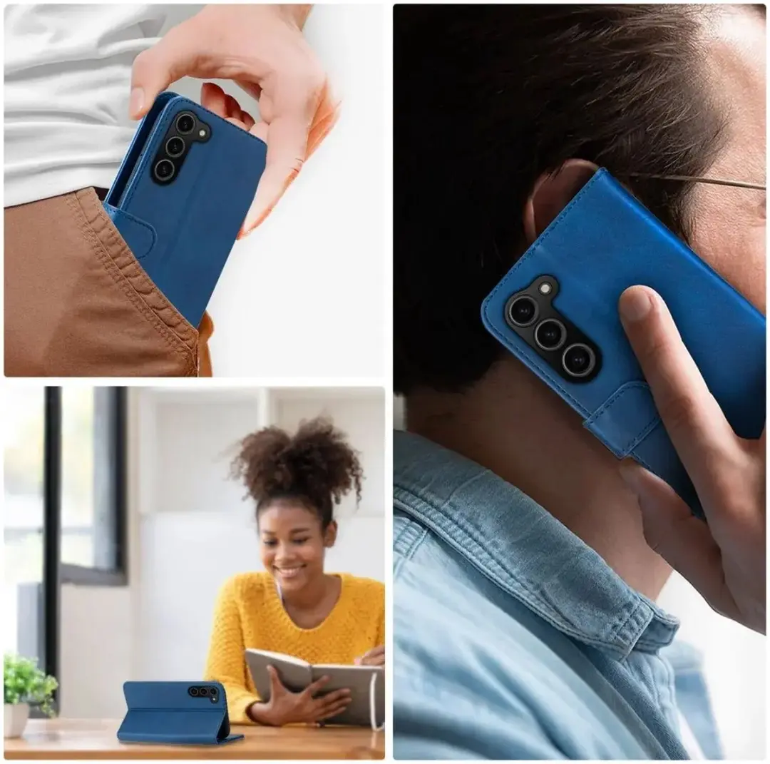 Rosso Element Book Case Wallet Hoesje Samsung Galaxy S24 Plus - Blauw - afbeelding 2 van 6