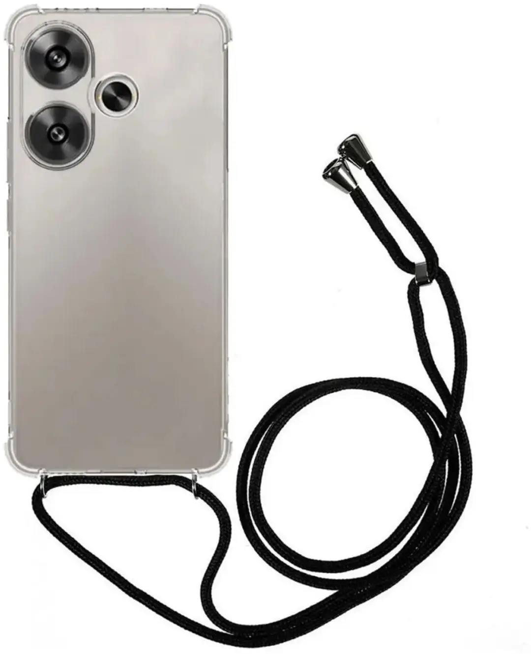 Xiaomi Poco F6 Hoesje met Koord Schokbestendig Transparant