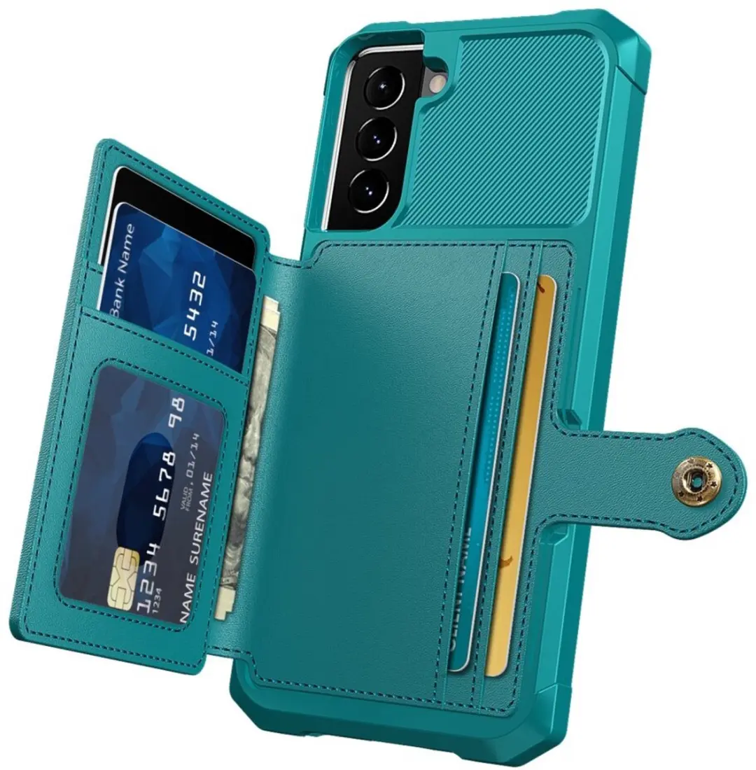Samsung Galaxy S22 Portemonnee Hoesje - 4 Pasjes - Groen - afbeelding 6 van 6