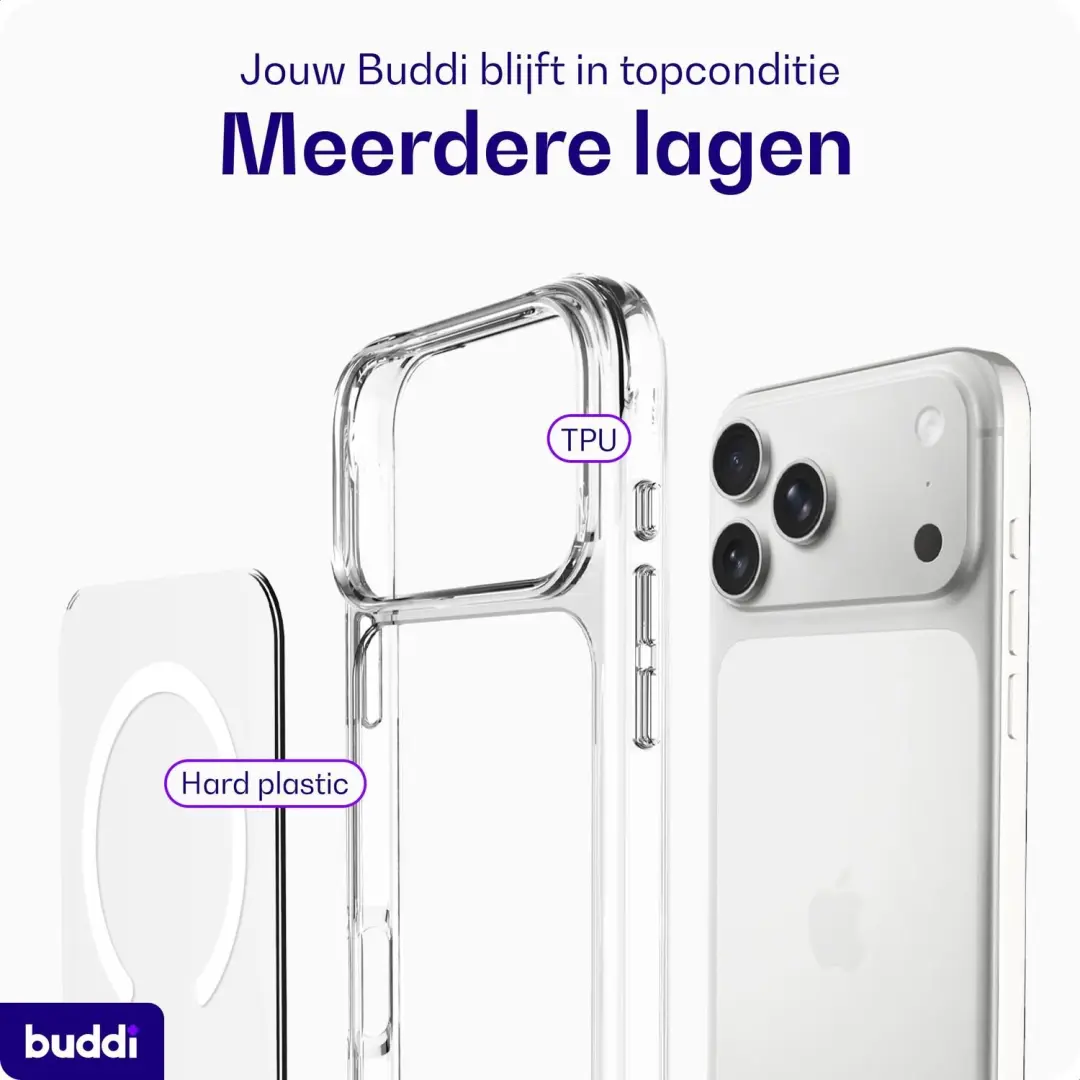 Buddi Core Hoesje iPhone Duo MagSafe Transparant - afbeelding 2 van 6