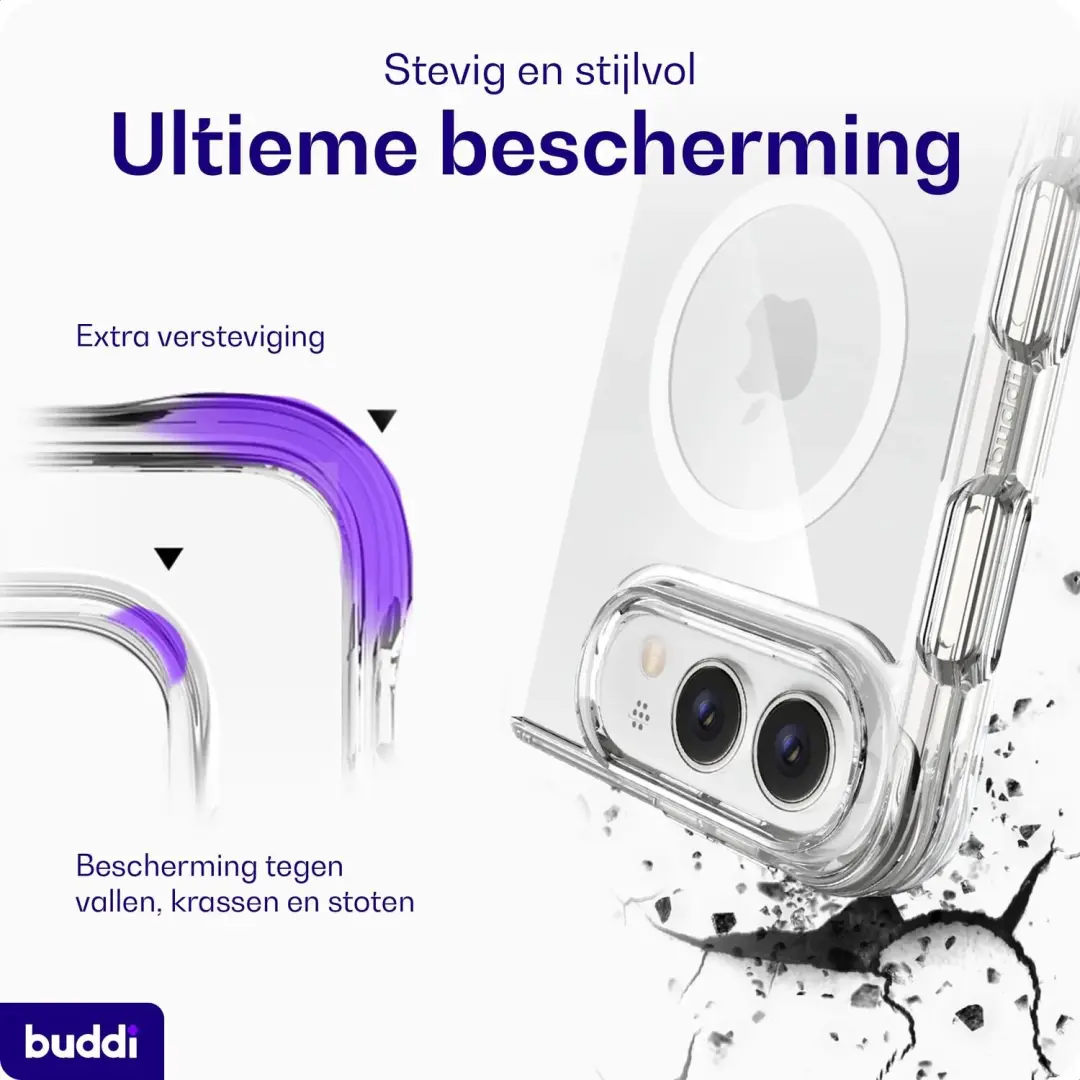 Buddi Core Hoesje iPhone Duo MagSafe Transparant - afbeelding 5 van 6