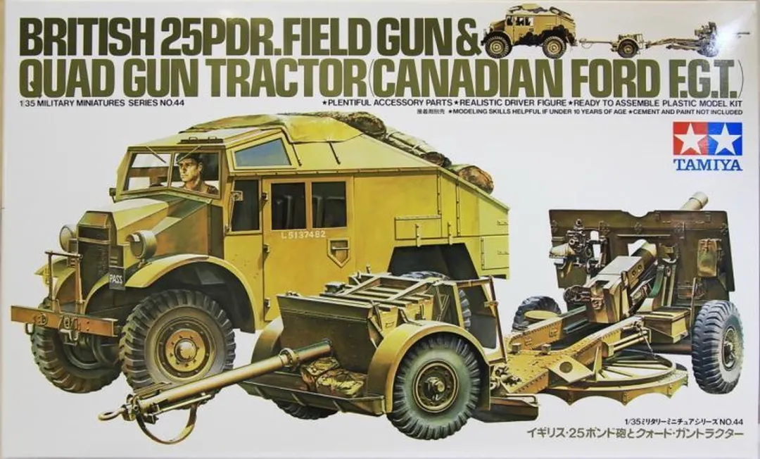 Tamiya 35044 British 25pdr Tractor Field Gun Modelbouwpakket 1:35 - Multi