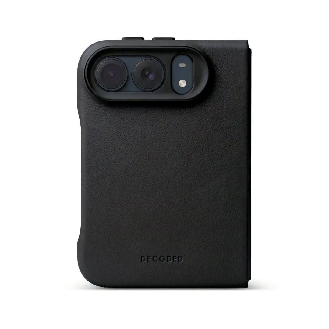 DECODED Leren Hoesje voor iPhone Duo, Premium ECCO-Leer, Geschikt voor MagSafe,